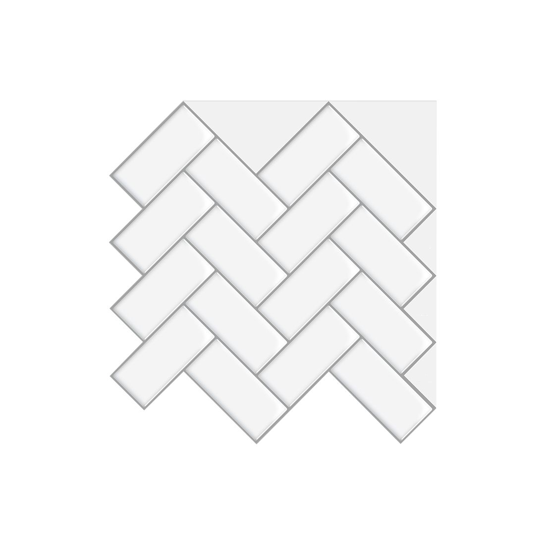 Square Peel & Stick Mosaic Tile Herringbone Peel and Stick Wall Tile