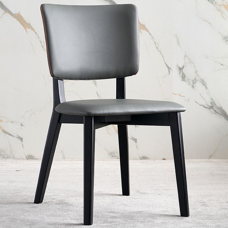 Modern Leather Dining Chair Open Back Dining Side Furniture in Matte Finish for Indoor