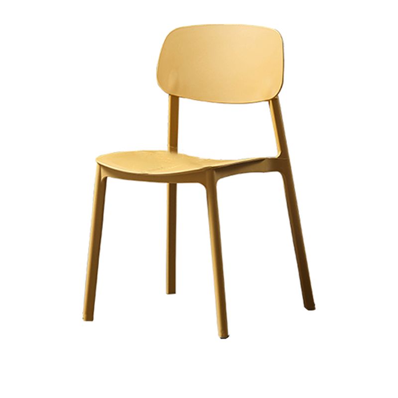 Plastic Armless Dining Chairs Scandinavian Open Back Dining Side Chair