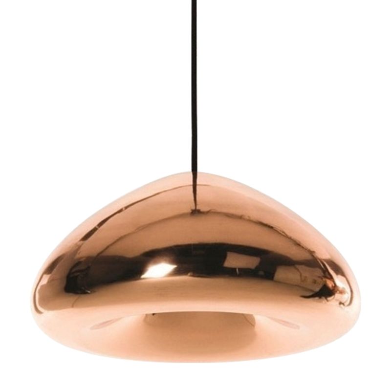 7"/12"W Recessed Shape Pendant Lighting Post-Modern Glass 1 Light Sliver/Gold/Rose Gold Hanging Light