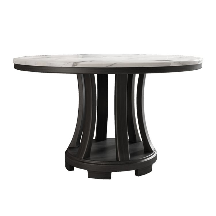 Mesa redonda del sitio de comedor sencille muebles de mármol con base de pedestal