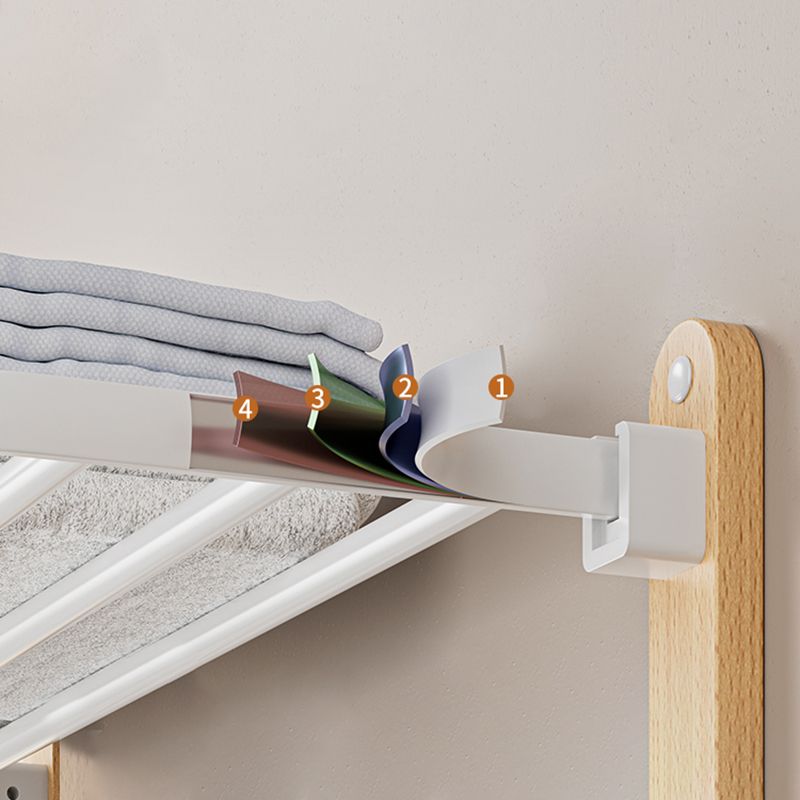 White Metal and Solid Wood Bathroom Accessories Hardware Set