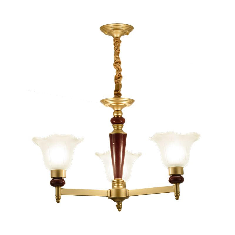 Lampadario in vetro glassati leggera stile rustico 3/6/8 luci soggiorno sospensione in oro