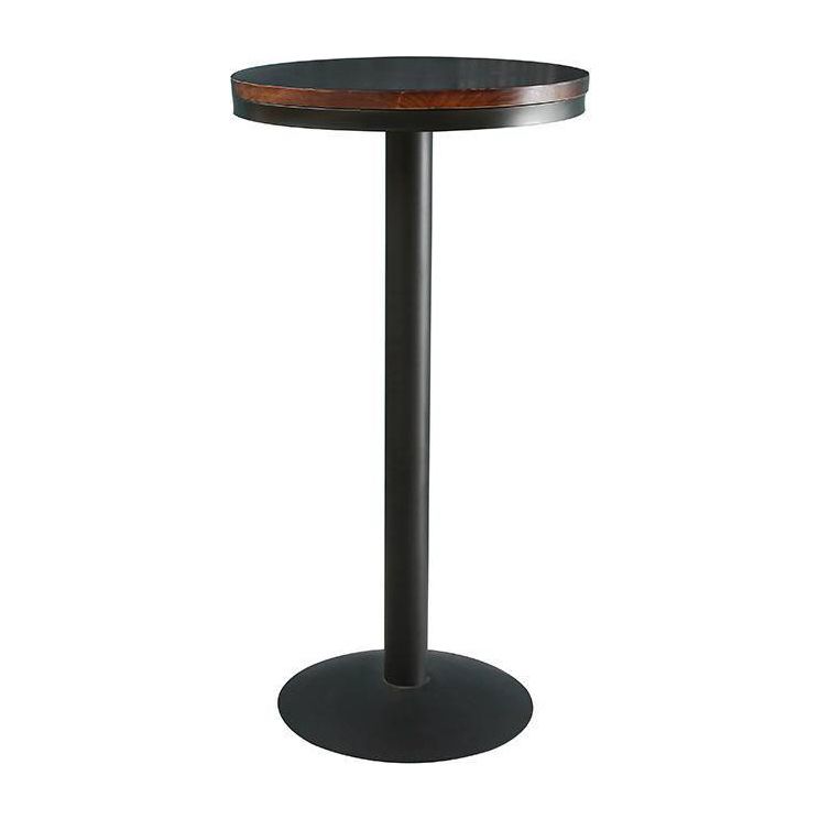 Solid Wood Pub Table Bar Height Industrial Round Bar Table for Indoor
