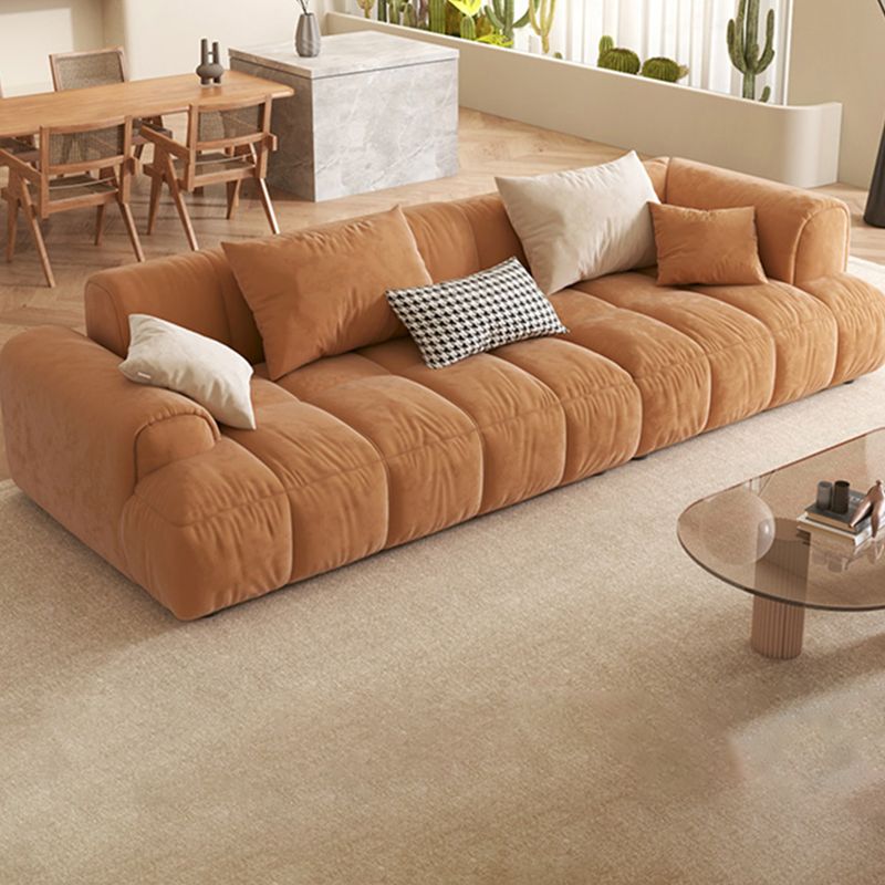 Modern Style Sofa Embedded Armrest Cushion Back Flannelette Material Sofa Bed