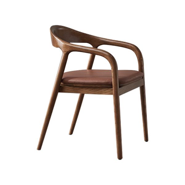 Traditional Style Solid Wood Dining Arm Chair Matte Finish Open Back Dining Chair