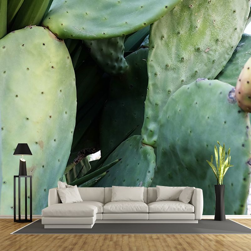 Green Cactus Water Resistant Plant Wall Decor for Living Room, Personalized Size
