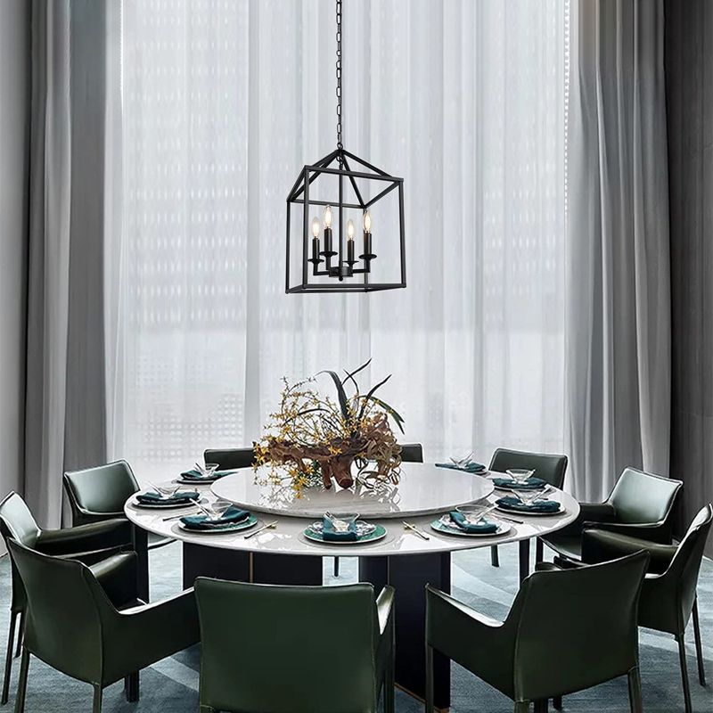 Luz de techo de hierro forjado de hierro forjado de ajuste ajustable de cuadrado industrial para el comedor