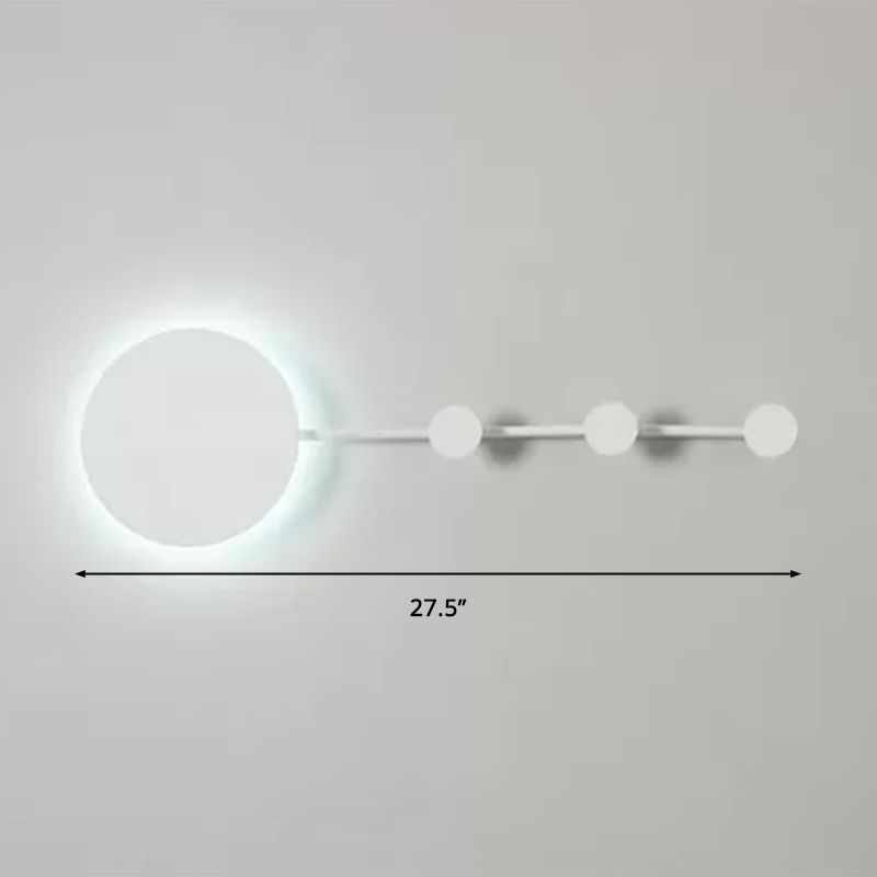 27.5"/39" Wide Black/White Round LED Wall Lamp Simplicity LED Acrylic Sconce Light Fixture in Warm/White Light with Hangers