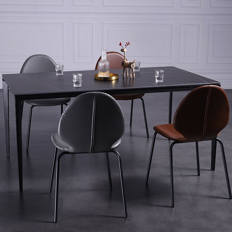 Contemporary Side Chair PU Leather Dining Chair for Home Use