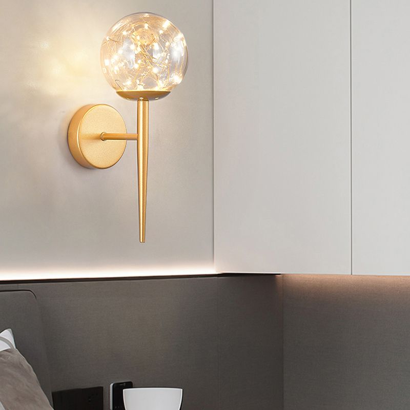 Modern Style Sphere Sconce Light Fixtures Glass 1 Light Wall Mounted Lighting