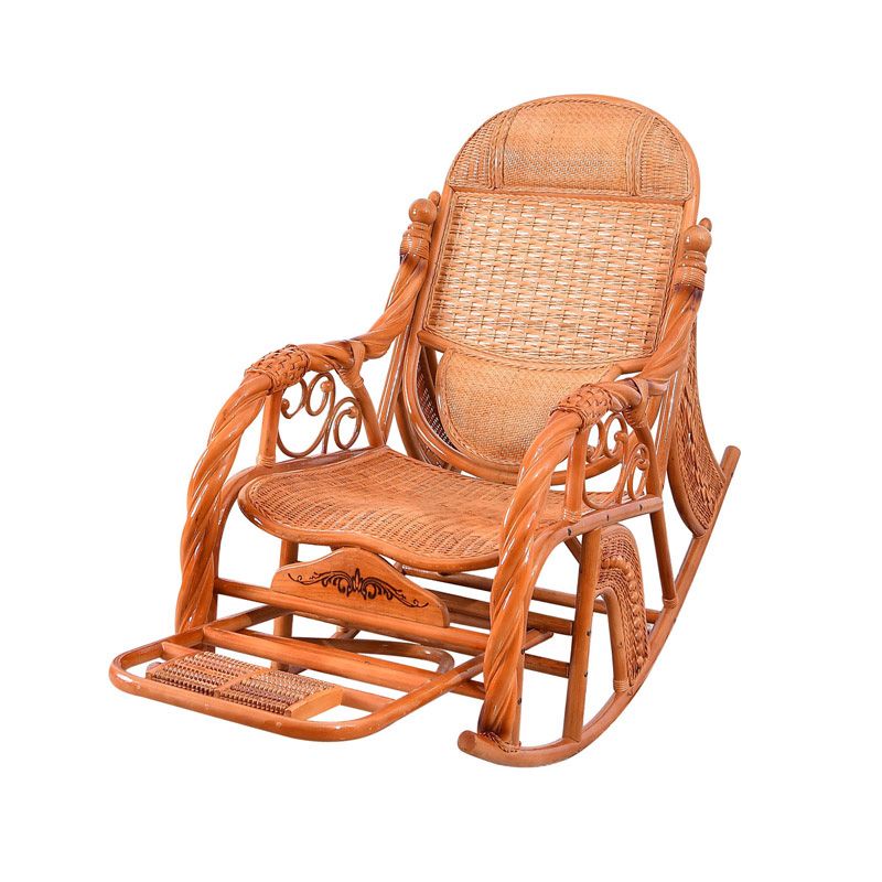 Traditional Rocking Chair Wood Wicker Rocker Chair for Living Room