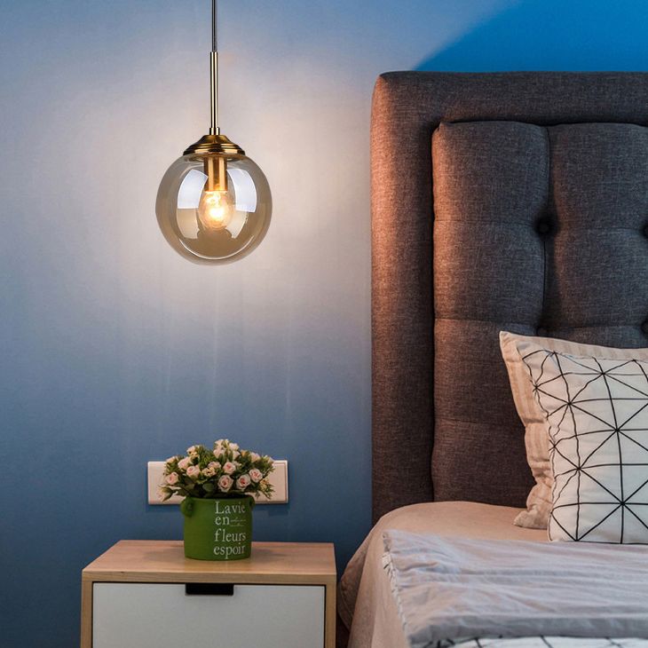 Globe Anhänger Deckenleuchte minimalistische Glasgehackbeleuchtung für Schlafzimmer