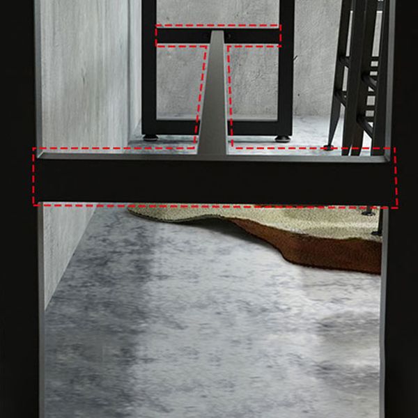 Modern Wood Bar Height Table with Rectangle Table Top Black Trestle Table - 42" H