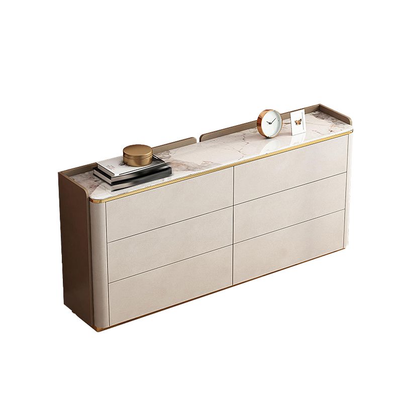 Stone Storage Chest Dresser Contemporary 11.7 Inch W Dresser with 6 Drawers