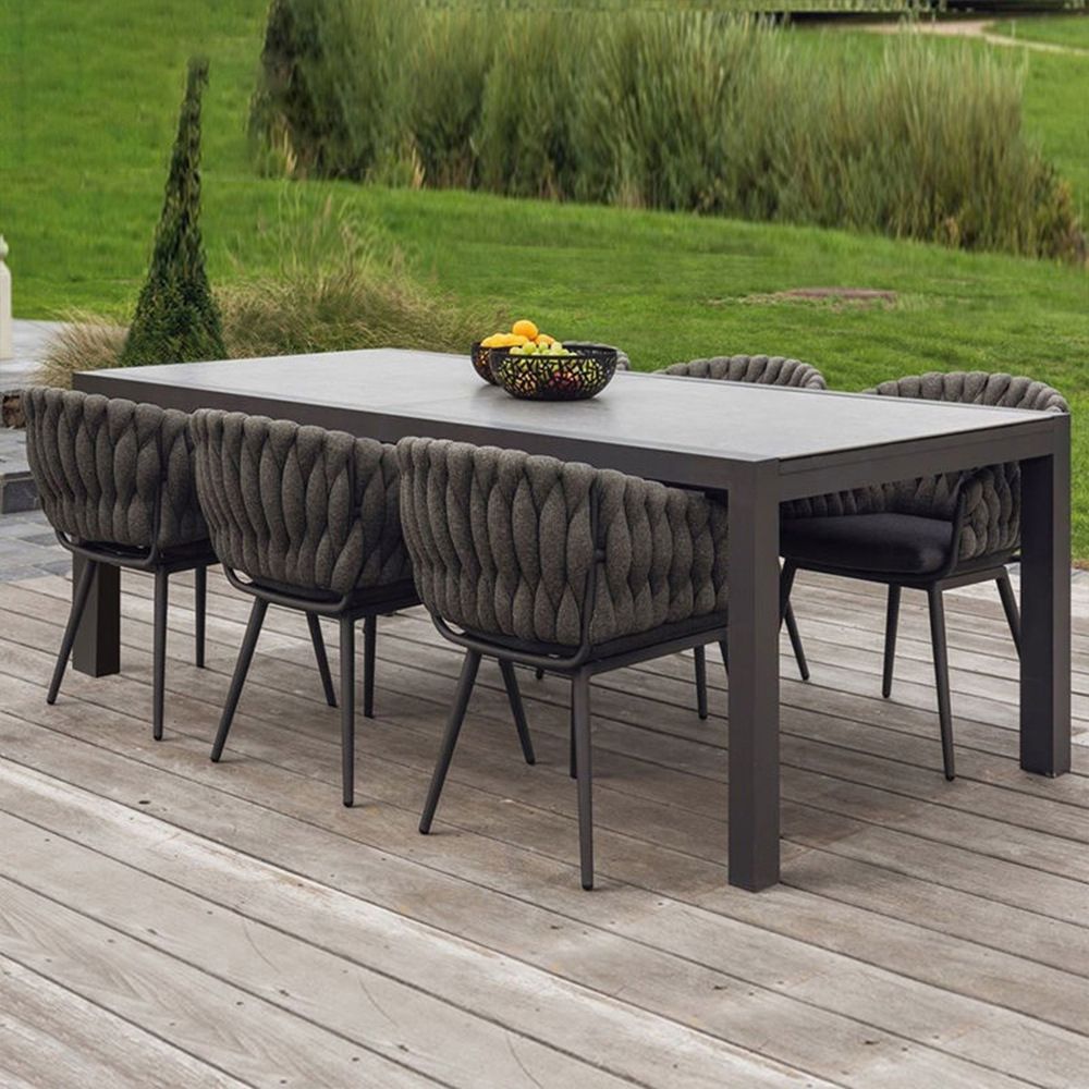 Boho Style 1/2/7 Pieces Dining Set Metal Dining Table Set for Outdoor