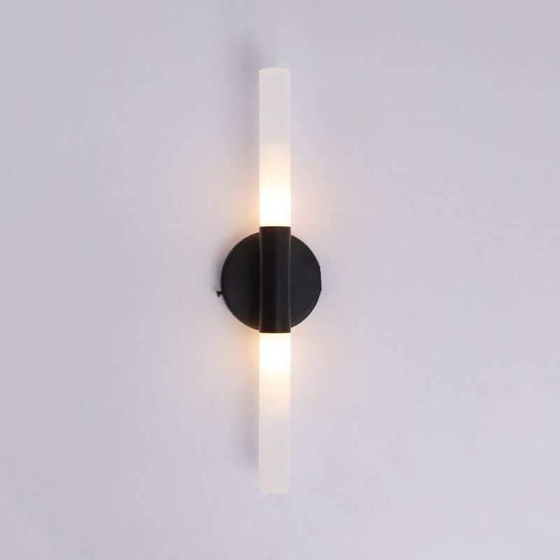 Lámpara de pared recta de metal estilo moderno 2 luces LED Mirror Light para baño