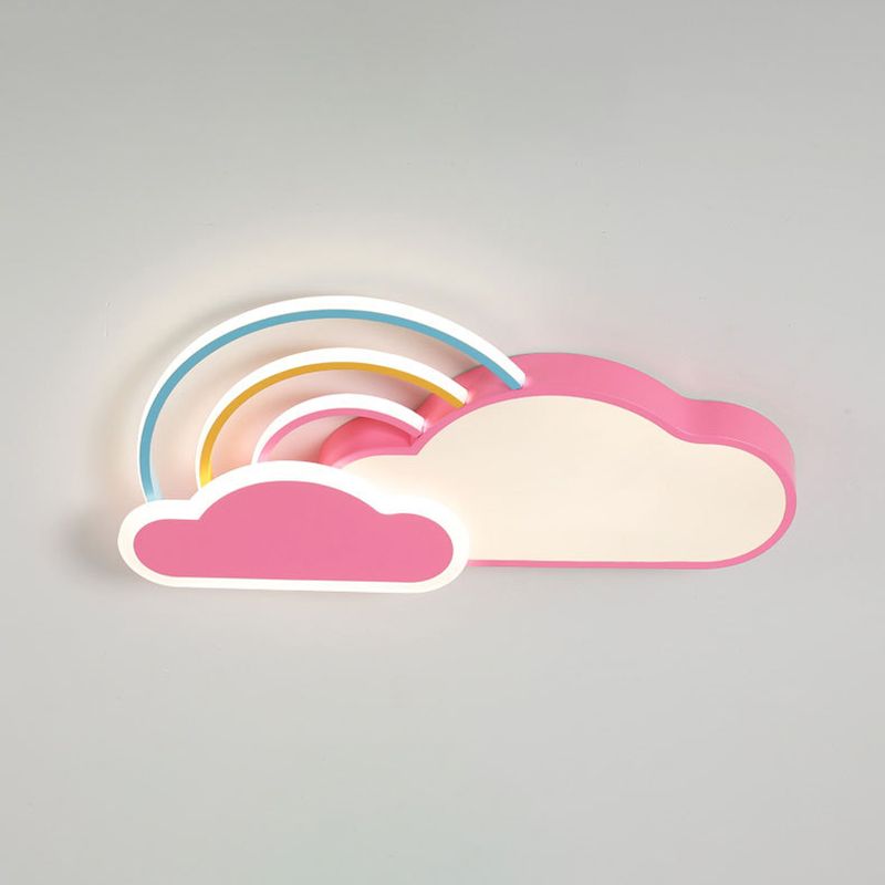 Cloud Shape Metal Flush Mount Light Kid Style 5 Lights Flush Mount Fixture