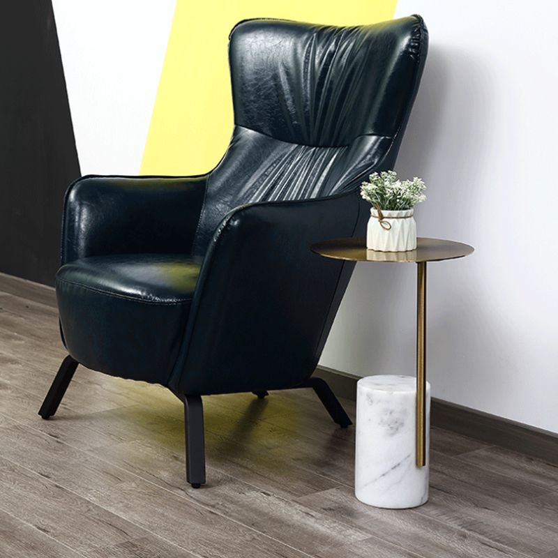 Scandinavian Side Table Marble Pedestal Round Living Room End Table