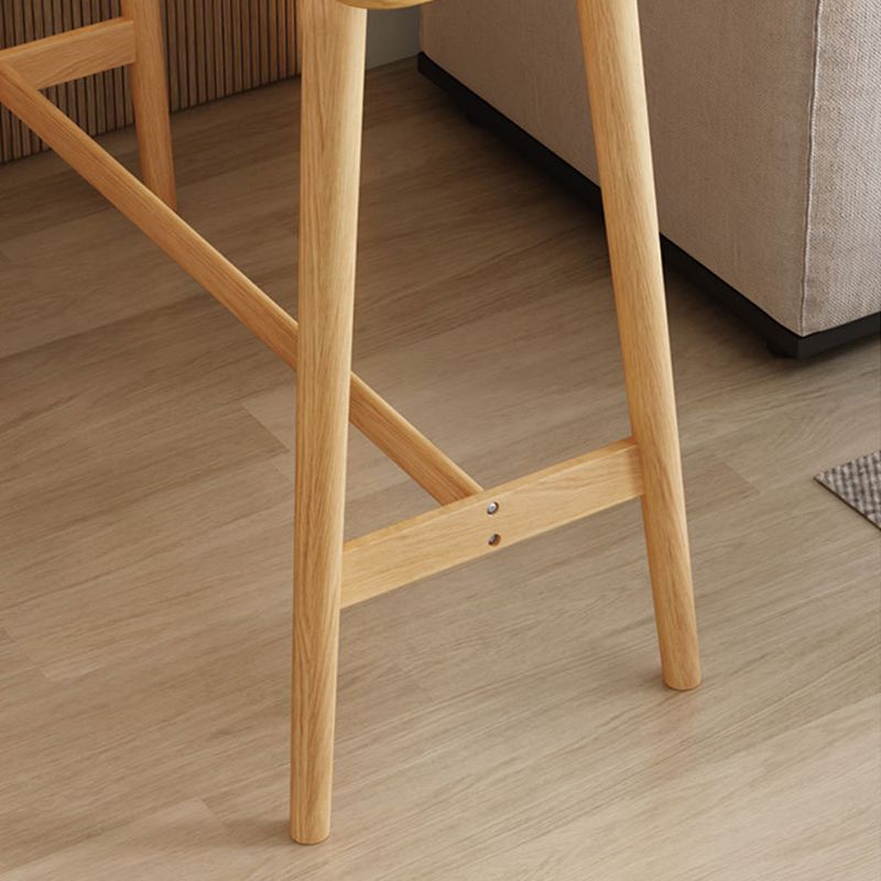 Industrial Natural Bar Table Solid Wood Bar Height Table with Trestle Base