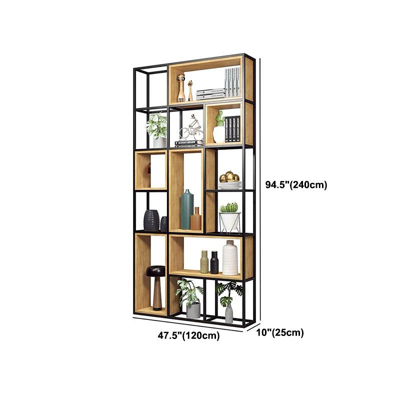 9.84"W Bookcase Industrial Style Open Back Bookcase for Home Study Room Office