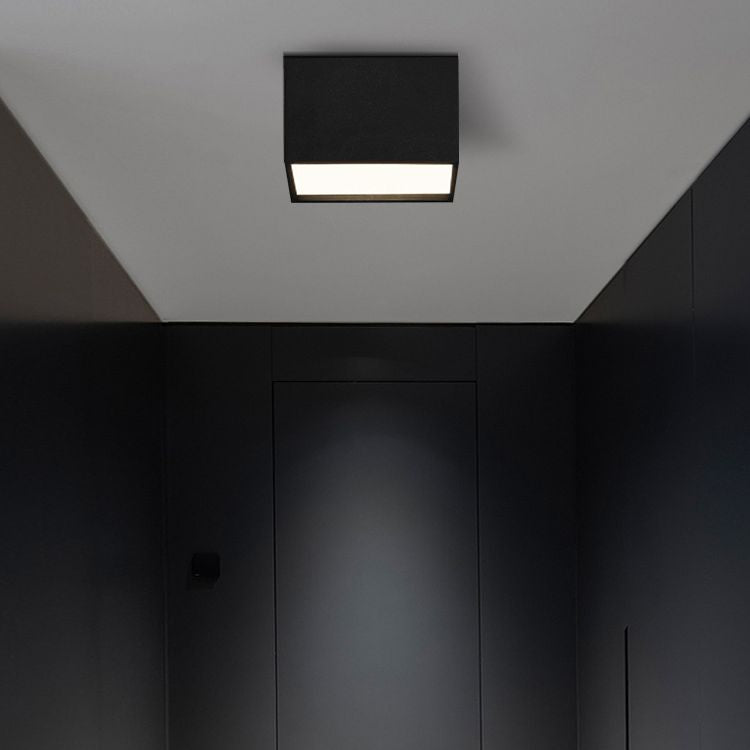 Acrylic Geometric LED Ceiling Fixture in Modern Simplicity Wrought Iron Flush Mount for Corridor