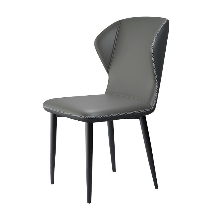 Silla auxiliar Parsons contemporánea, silla curva de cuero con acabado mate para Brasserie