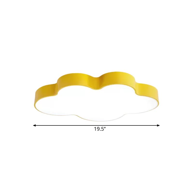 Gele wolk dicht bij plafondlamp cartoon metalen LED inbouw in wit/3 kleuren licht, 19,5"/23,5"/35,5" breed
