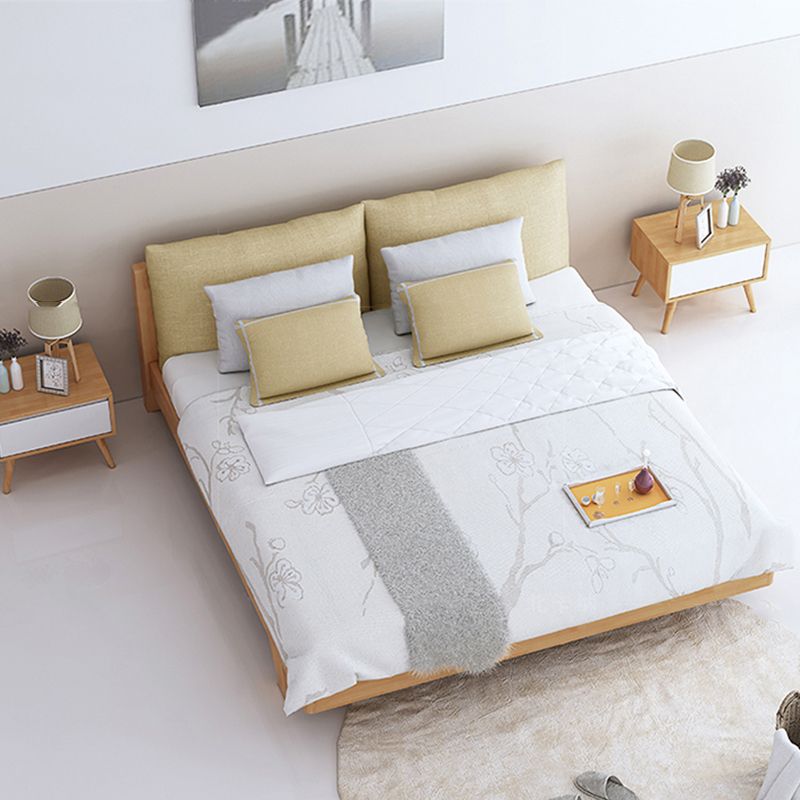 Contemporary Wood Panel Standard Bed with Rectangular Headboard