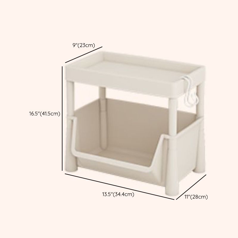 Contemporary Plastic Bookshelf White Standard Shelf Bookcase for Study Room