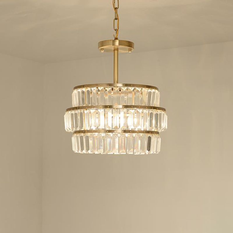 Lustre en laiton plafond moderniste 3 ampoules coupées suspension suspension