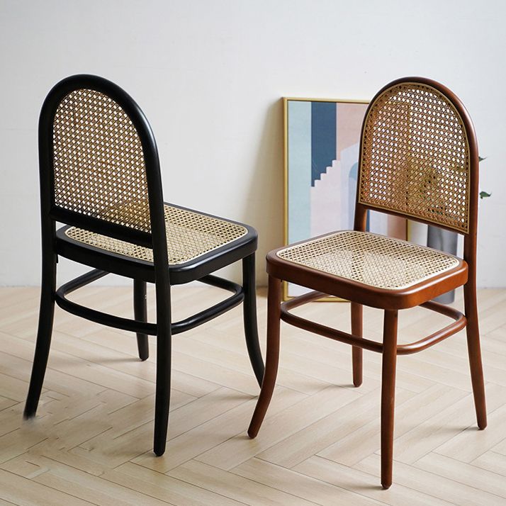 Silla sin brazos de comedor de madera tradicional, silla lateral de comedor con respaldo abierto para uso en restaurantes
