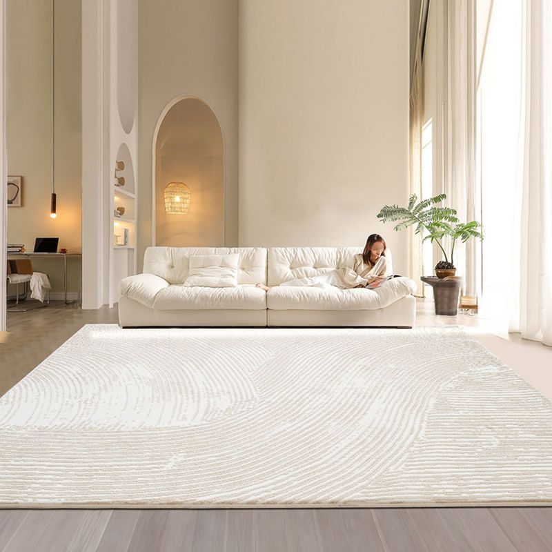 Natural Colorblock Rug Morandi Color Area Rug Polyester Easy Care Carpet for Bedroom