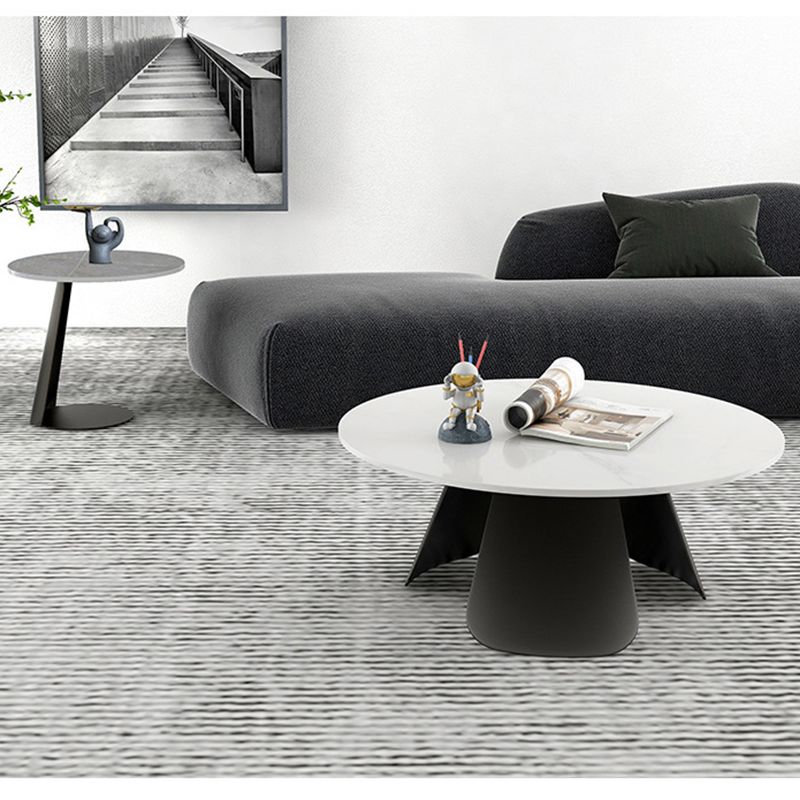 3 Legs Base Cocktail Table Rock Top Metal Base Rectangle Coffee Table