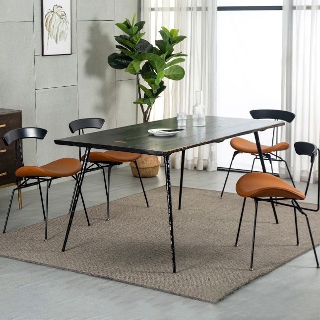 Industrial Dining Table Rectangle Wood Dinner Table for Dining Room