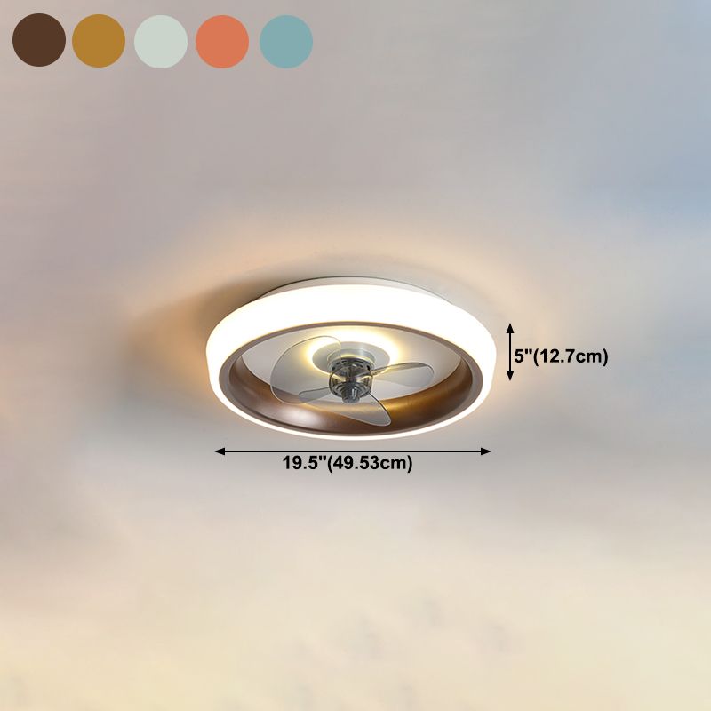 Circle Metal Ceiling Fan Lamp Nordic LED Ceiling Mounted Lighting
