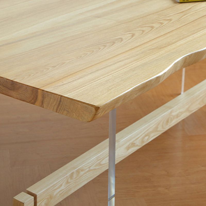 Rectangle Dining Table Contemporary Style Solid Wood Natural Dinner Table