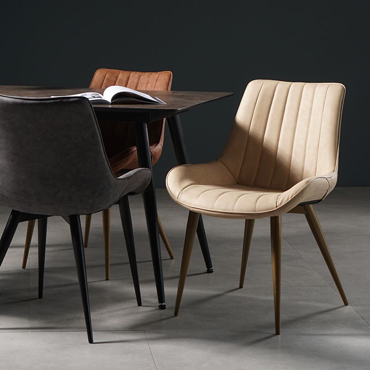 Metal Scandinavian Style Dining Chair Dining Room Armless Parsons Chair
