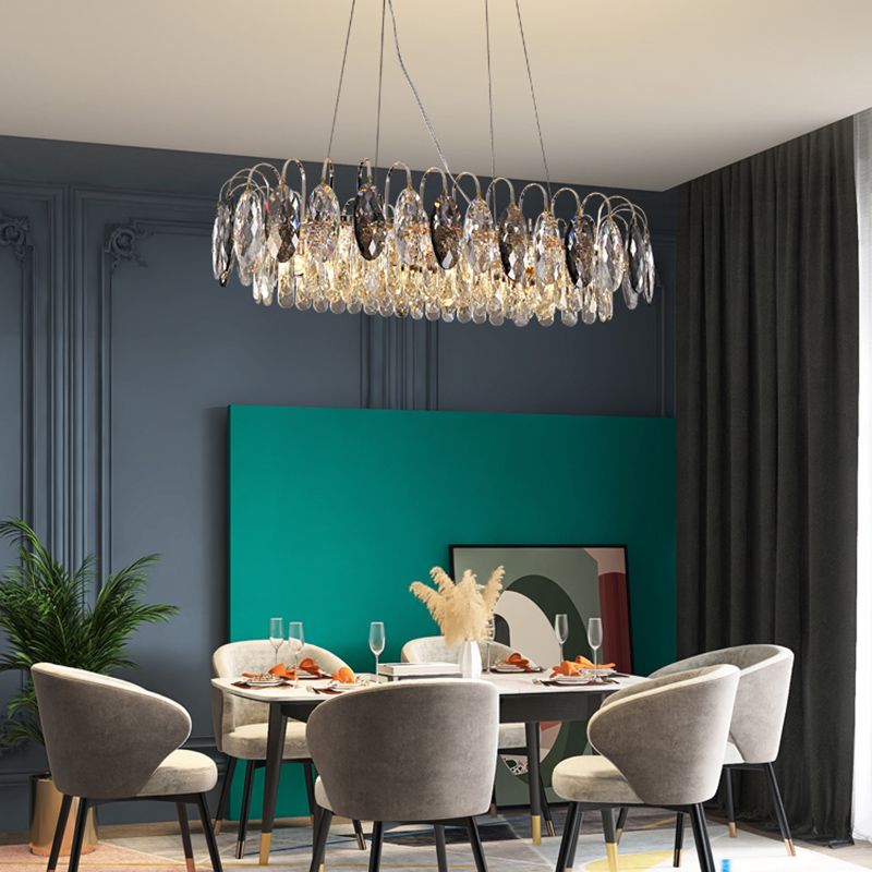 Modern Pendant Chandelier Linear Island Lighting Pendant Light in Grey