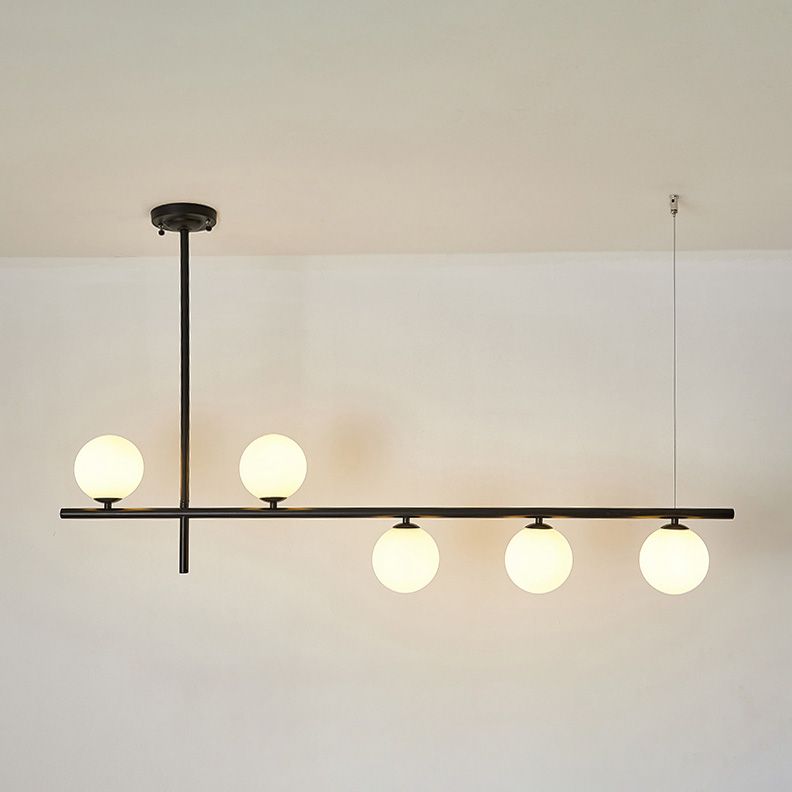Pendants contemporains Sphère Glass Island Chandelier pour la cuisine