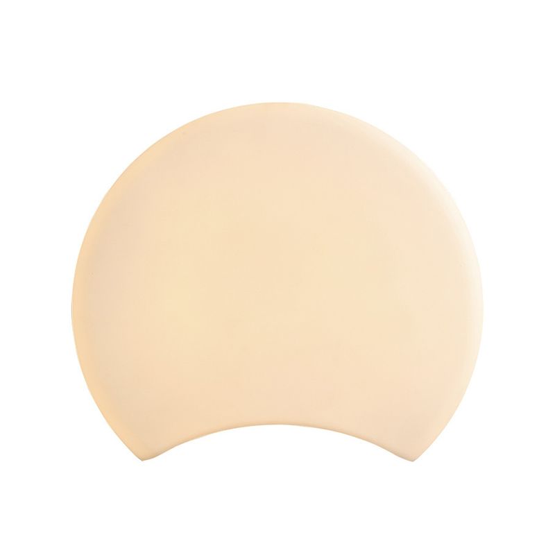 Modern Metal Wall Sconce Moon Shape Wall Light with Plastic Shade for Bedroom