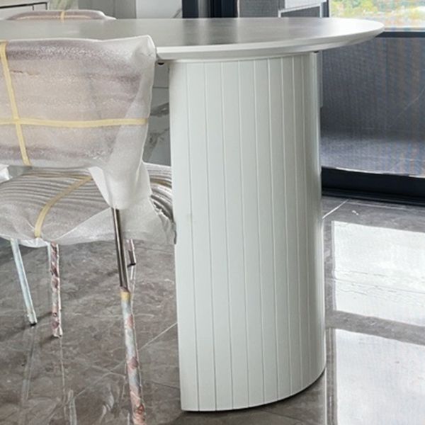Mesa de comedor contemporánea de madera maciza mesa blanca de madera blanca con alto contenido de brillo para comedor