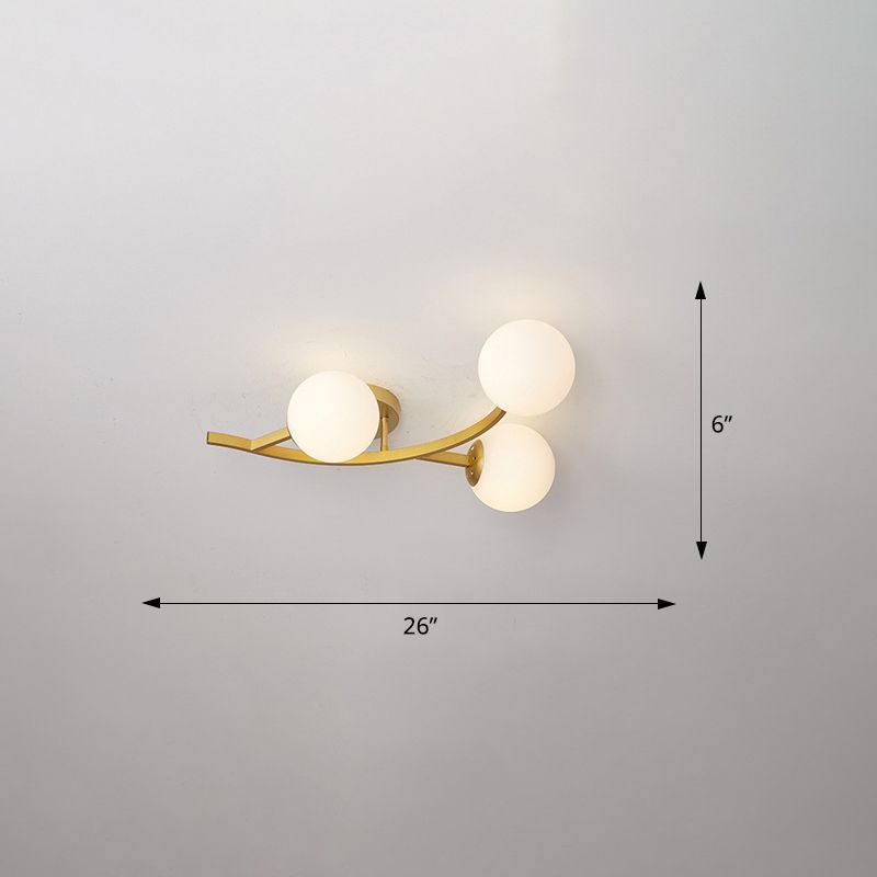 Branche Semi encastré éclairage postmoderne boule verre plafonnier pour salon