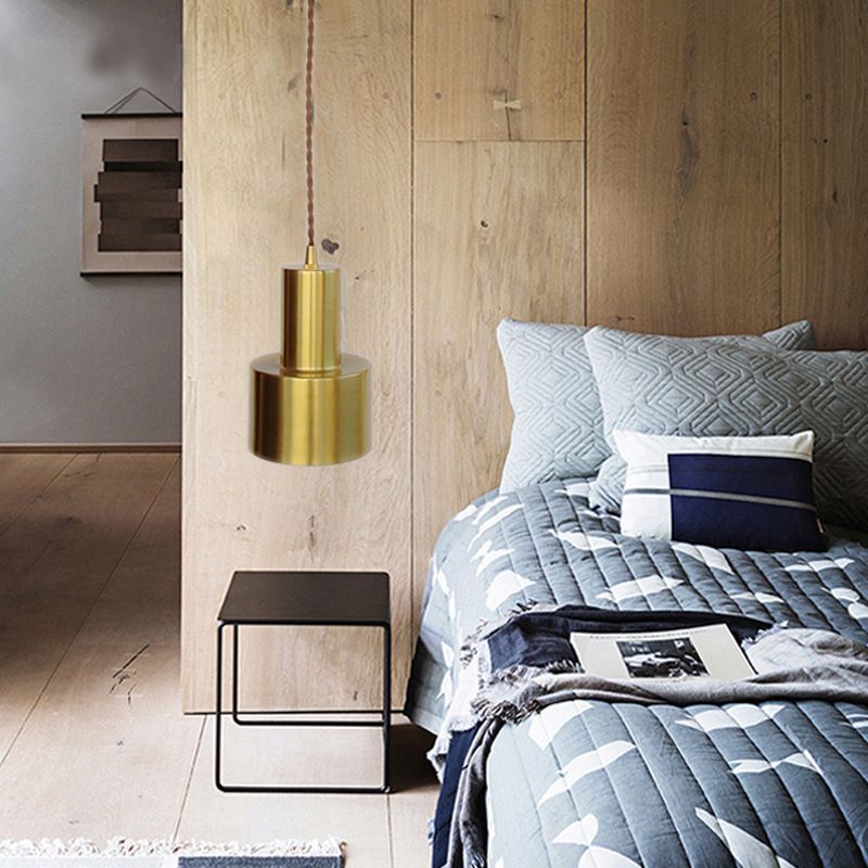 Accesorios de iluminación colgante geométrico de estilo contemporáneo 1 Luces de techo colgantes de luz en oro