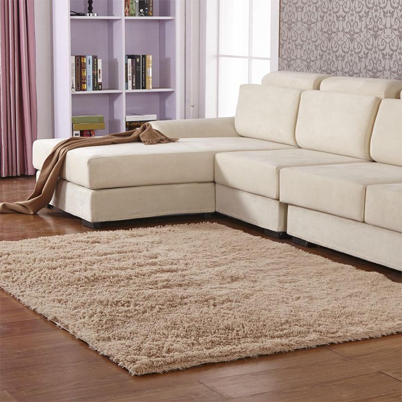 Multi-Color Living Room Rug Casual Plain Rug Faux Wool Machine Wash Stain Resistant Area Rug