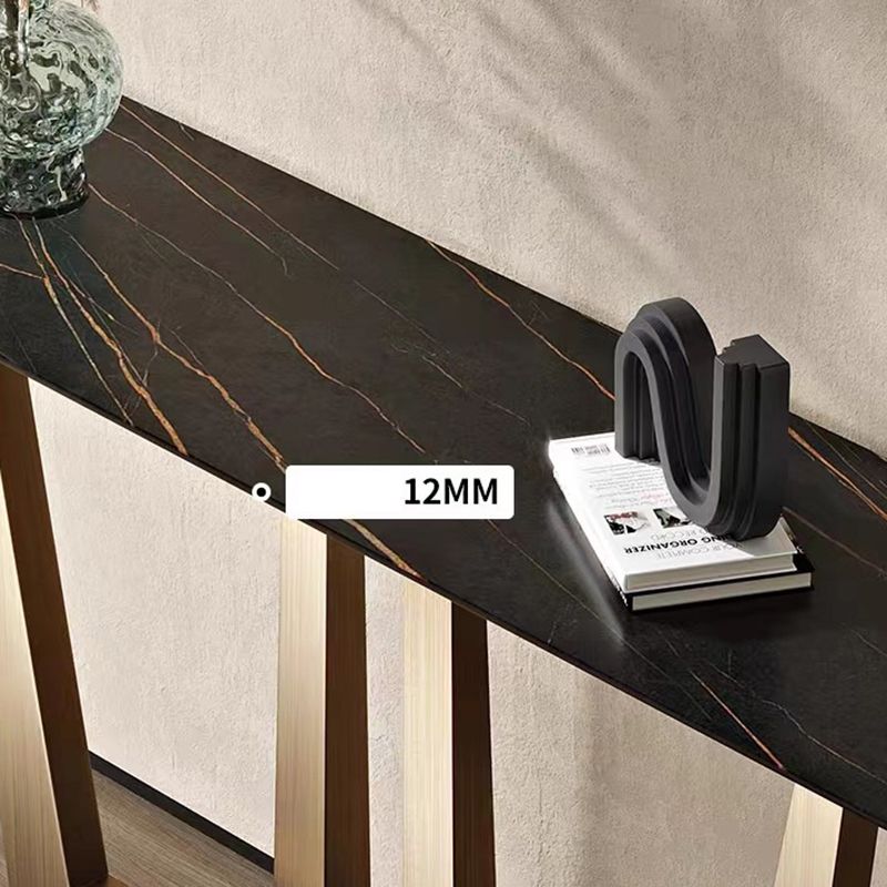 Stone Rectangular Console Table 1-shelf 31.5" Tall Accent Table
