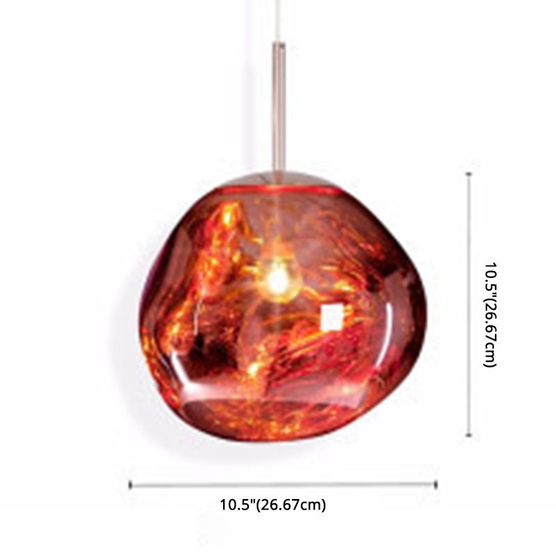 Irregular Lava Glass Shade Hanging Light Minimalist Art Decorative Drop Pendant Lamp for Restaurant