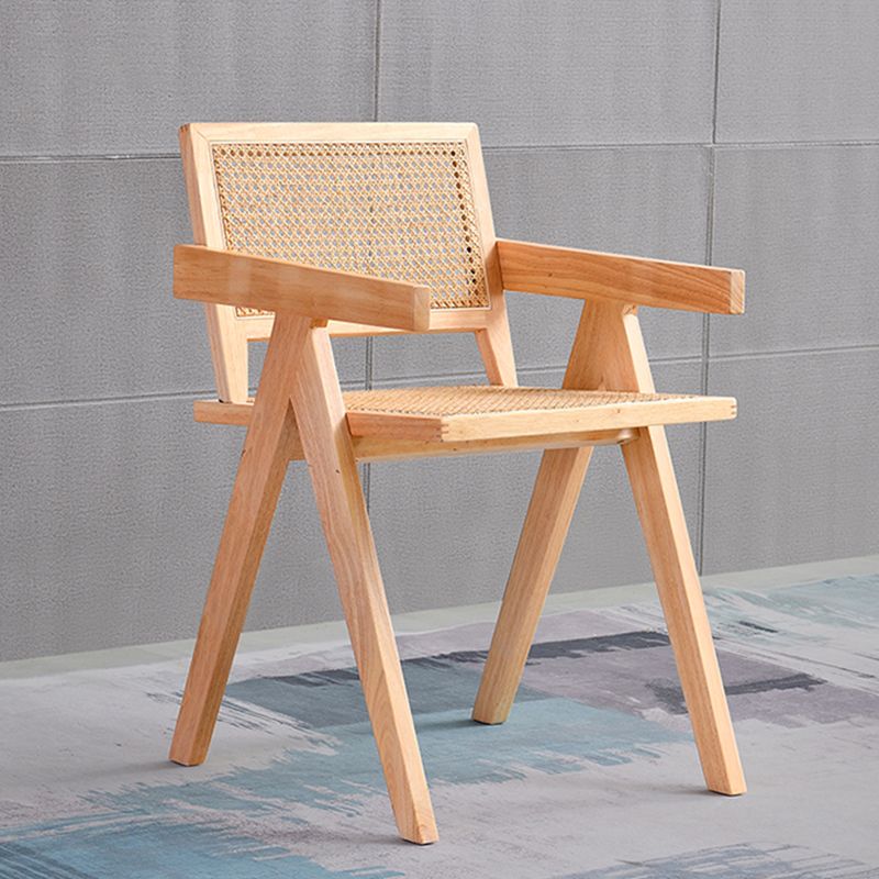 Rubberwood Solid Wood Dining Chair Open Back Dining Chair for Dining Room