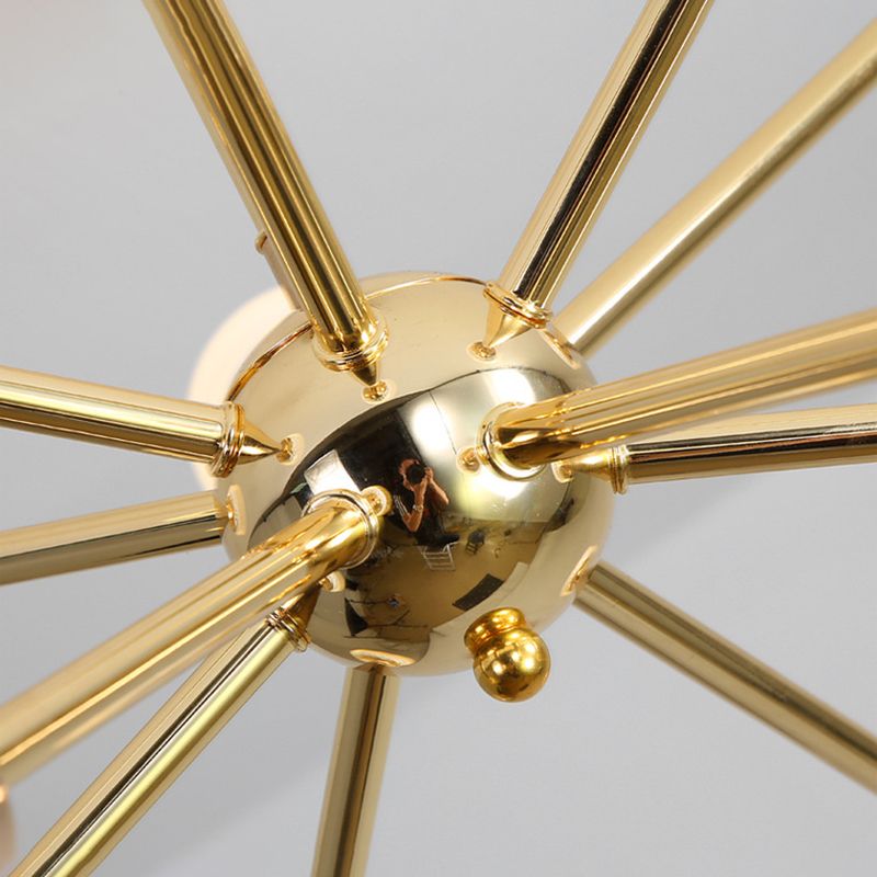 Lámpara de ráfaga de oro electrochado estilo industrial de estilo industrial abierta luz colgante molecular para comedor