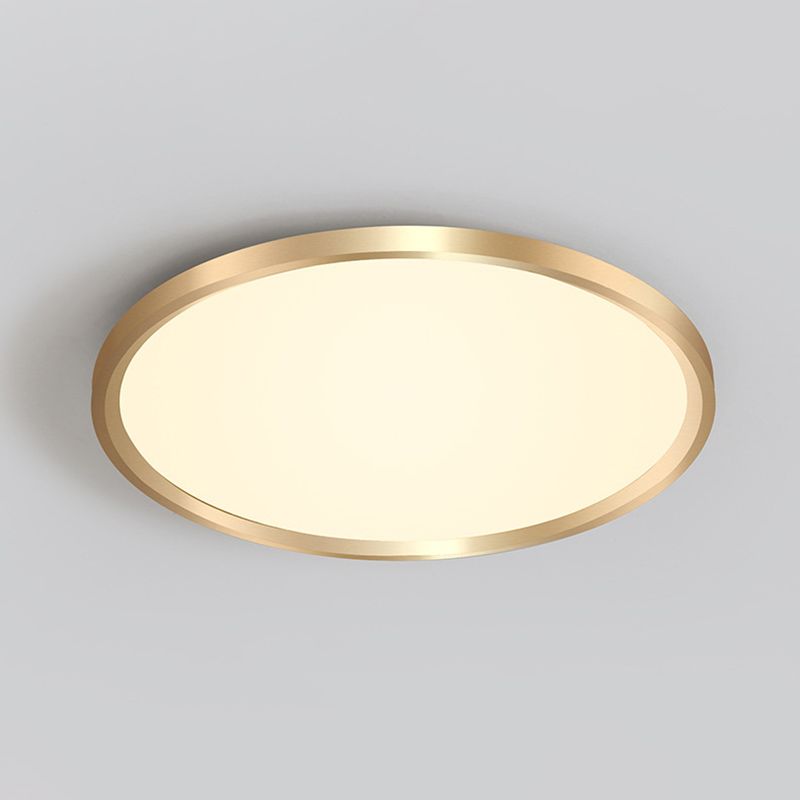 LED Bedroom Flush Ceiling Light Fixture Modern Gold Flush Ceiling Light with Circle Metal Shade